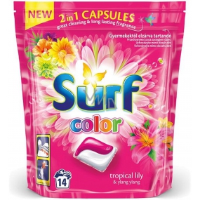 Surf Color Tropical Lily & Ylang Yin 2in1 Kapseln zum Waschen von farbiger Wäsche in 14 Dosen
