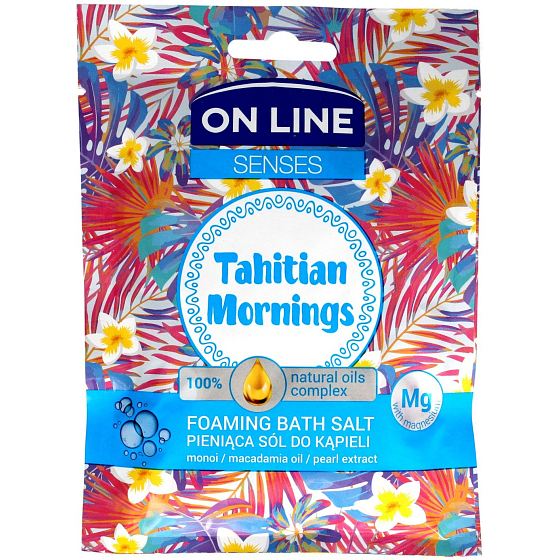 On Line Senses Tahitian Mornings schäumendes Badesalz 80 g