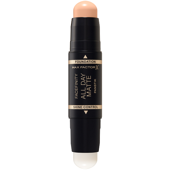 Max Factor Facefinity Ganztägig Matt Panstik 2in1 opake Basis und Make-up in einem Stick 40 Light Elfenbein 5 g