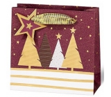 BSB Luxus Geschenk Papiertüte 14,5 x 15 x 6 cm Weihnachten mit Bäumen VDT 439-CD