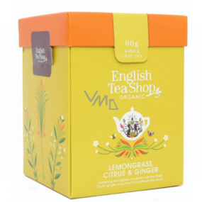 English Tea Shop Bio-Zitronengras, Ingwer und Zitrusfrüchte loser Tee 80 g + Holzmessbecher mit Clip