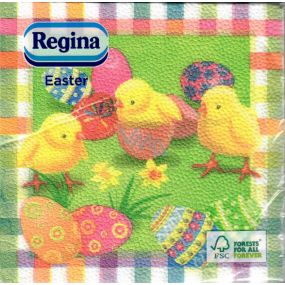 Regina Papierservietten 1 Lage 33 x 33 cm 20 Stück Ostergrün mit Hühnern und Eiern