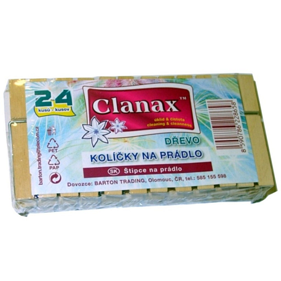 Clanax Wäscheklammern aus Holz 24 Stück