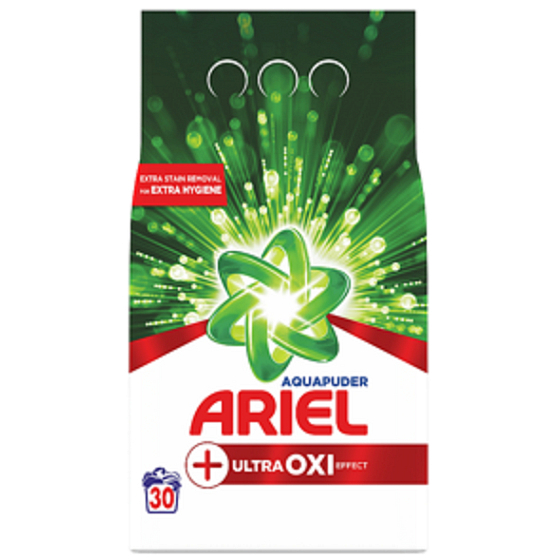 Ariel Aquapuder Ultra Oxi Effekt Waschpulver für weiße, farbige und schwarze Wäsche 30 Dosen 2.250 kg