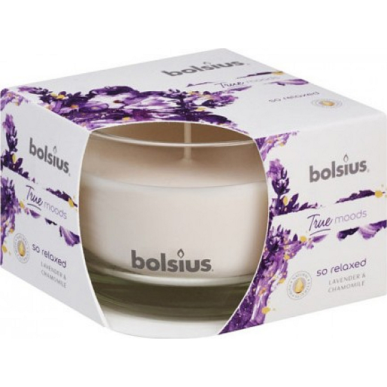 Bolsius True Moods So Relaxed Lavender & Chamomile - Lavendel & Kamille Duftkerze im Glas 90 x 63 mm
