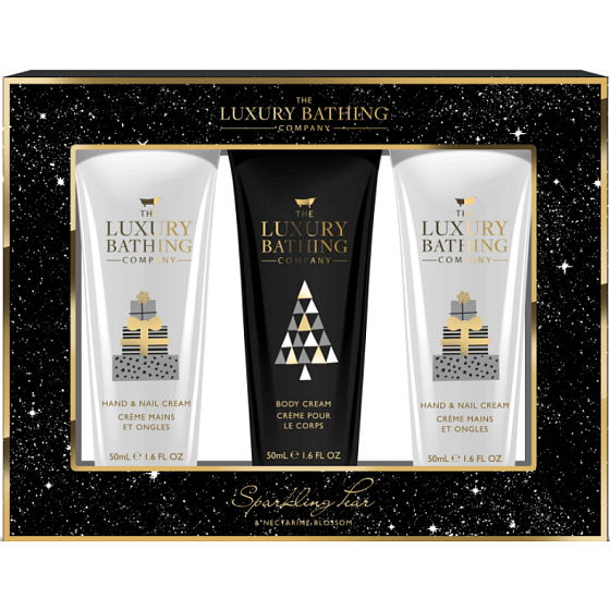 Grace Cole Sparkling Pear and Nektarine Blossom Hand- und Nagelcreme 2 x 50 ml + Körpercreme 50 ml, Kosmetikset für Damen
