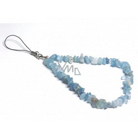 Aquamarin Anti-Diebstahl-Handy-Anhänger, Naturstein, Umfang 26,5 cm, Seemannsstein, Heilkraft des Meeres Aquamarin Anti-Diebstahl-Handy-Anhänger, Naturstein, Umfang 26,5 cm, Seemannsstein, Heilkraft des Meeres