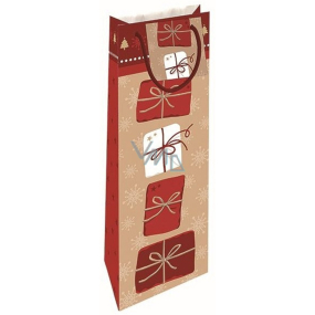 Nekupto Geschenkpapier Tasche für Flasche 33 x 10 x 9 cm Weihnachten rote Pakete