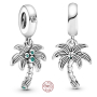 Charm Sterlingsilber 925 Palme und Kokosnüsse, Anhänger für Armband Natur