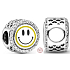 Sterling Silber 925 Talisman funkelnde Smiley Perle auf Armband Symbol