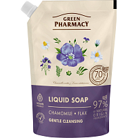 Green Pharmacy Kamille und Leinsamen flüssige Seife Nachfüllpackung 460 ml