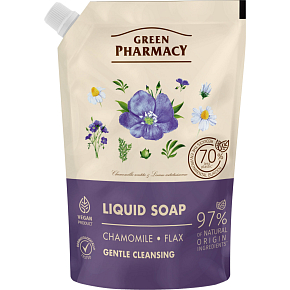 Green Pharmacy Kamille und Leinsamen flüssige Seife Nachfüllung 460 ml