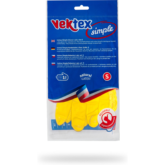 Balhome Vektex Latex-Reinigungs-Handschuhe Gelb, S