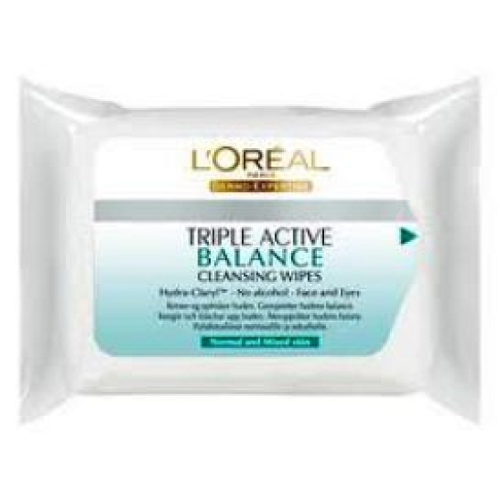 Loreal Paris Triple Active Reinigungstaschentücher normale und Mischhaut 25 Stück