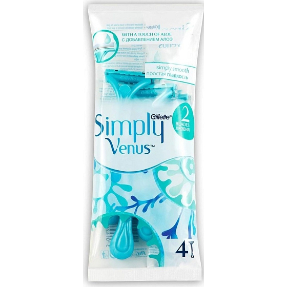 Gillette Venus Simply Comfort Rasierer mit Feuchtigkeitsstreifen 4 Stück für Frauen