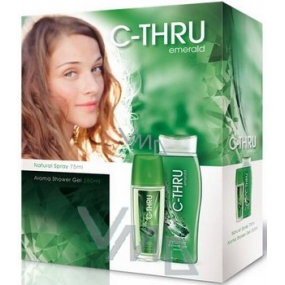 C-Thru Emerald parfümiertes Deodorantglas für Frauen 75 ml + Duschgel 250 ml, Kosmetikset