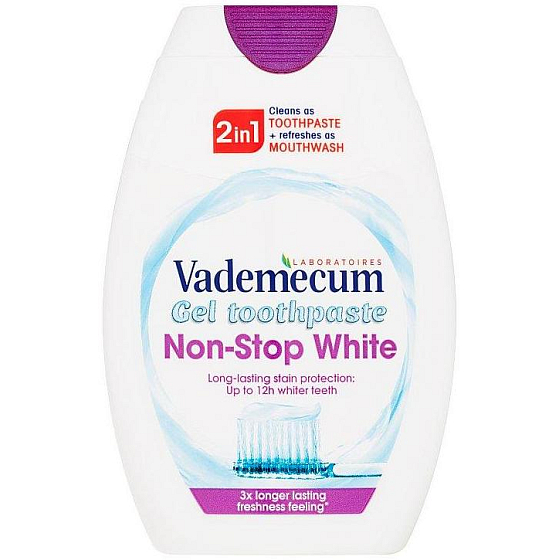 Vademecum Non-Stop White 2in1 Zahnpasta und Mundwasser in einem 75 ml