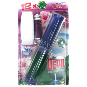 DR. Devil Natur Fresh 3 in 1 Toilettenpunktblock 75 ml + Air Menline Japanische Kirsche Happy Lufterfrischer komplettes Spray + Nachfüllen 1 x 15 ml