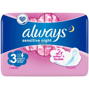 Always Sensitive Ultra Night Hygieneeinlagen mit Flügeln 7 Stück