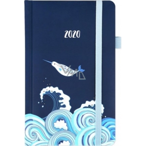 Albi Diary 2020 Tasche mit Gummiband Narval 15 x 9,5 x 1,3 cm
