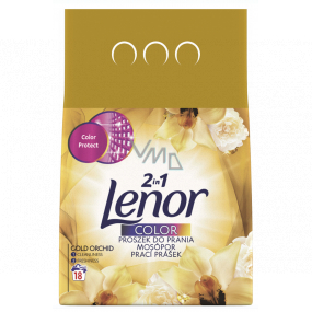 Lenor Color 2in1 Gold Orchideenduft nach Vanille, Mimose, Rosen und Pfirsichwaschpulver 18 Waschmittel 1,35 kg
