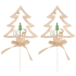 Holzstecker Baum natur 8 cm + Spieß, 2 Stück