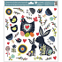 Fensterfolie ohne Kleber Blauer Hase, blaue Henne 30 x 33,5 cm