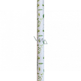 Nekupto Geschenkpapier 70 x 150 cm Weiß mit grünen Blättern
