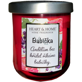 Heart & Home Frische Grapefruit und schwarze Johannisbeere Soja-Duftkerze mit Aufschrift Oma 110 g
