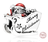 Charm Sterling Silber 925 Santa's Schlitten, Perle für Armband Weihnachten