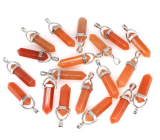 Avanturin orange Pendel Hexagon Anhänger Naturstein 41 x 13 mm, handgeschnitzt, Stein des Glücks und Wohlstands, 1 Stück
