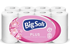 Big Soft Plus 2-lagiger Toilettenpapier, 16 Rollen, 17,6 m Rolle