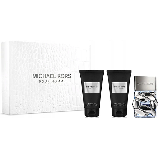 Michael Kors Pour Homme parfémovaná voda 50 ml + balzám po holení 50 ml + sprchový gel 50 ml, dárková sada pro muže