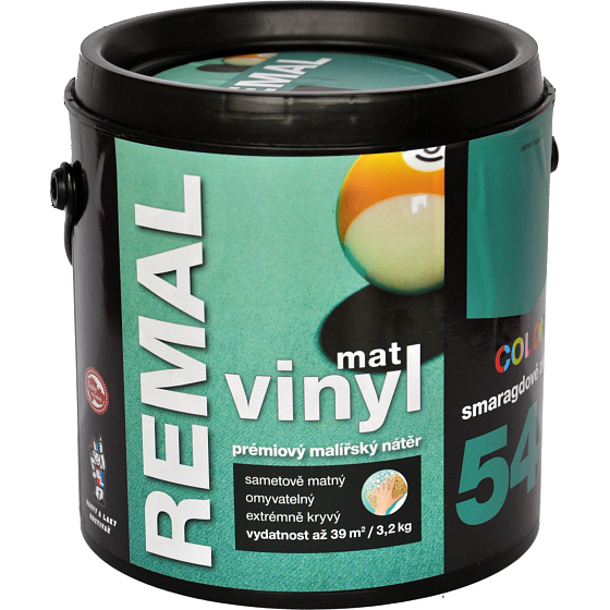 REMAL Vinyl Color mat waschbare Wandfarbe, 540 smaragdgrün, 3,2 kg