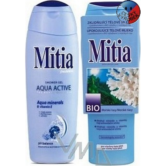 Mitia Freshness Aqua Active beruhigendes Duschgel 400 ml Körperlotion 400 ml, Kosmetikset