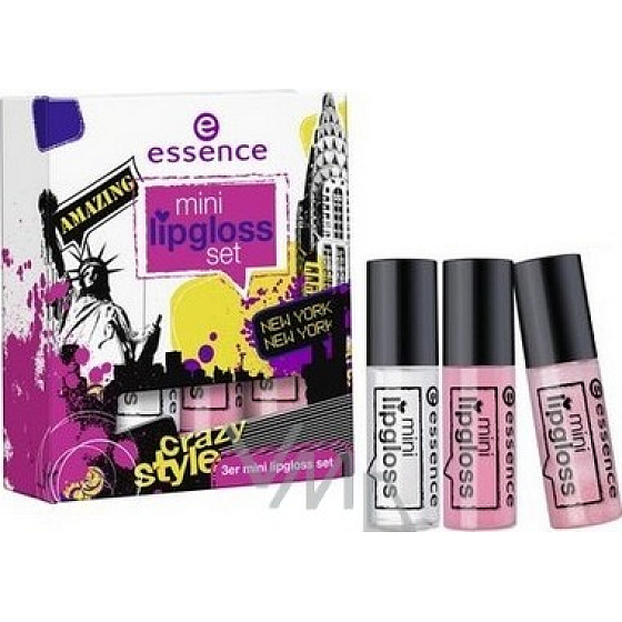 Essence Mini Lipgloss Mini-Set Lipgloss 03 Big Apple Style 3x2 ml, Kosmetikset