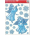 Fensterfolie ohne Klebengel, Eisflocken mit Silberglitter 42 x 30 cm