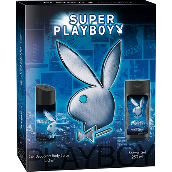 Playboy Super Playboy für Ihn Deodorant Spray 150 ml + Duschgel 250 ml, Kosmetikset