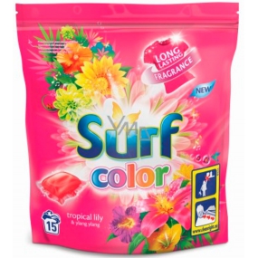 Surf Color Tropical Lily & Ylang Ylang 2 in 1 Kapseln zum Waschen farbiger Wäsche 15 Dosen