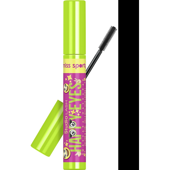 Miss Sports Studio Wimpern Happy Eyes Mascara 001 Schwarz 8 ml