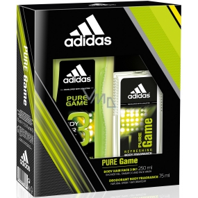Adidas Pure Game parfümiertes Deodorantglas für Männer 75 ml + Duschgel 250 ml, Kosmetikset