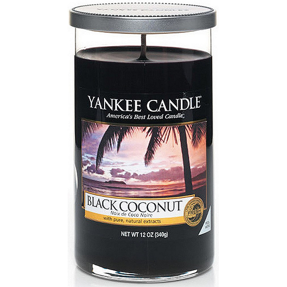 Yankee Candle Black Coconut - Schwarze Kokosnuss-Duftkerze Dekor mittel 340 g