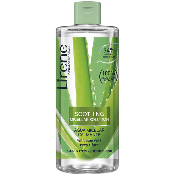 Lirene Aloe Vera beruhigendes Mizellenwasser für alle Hauttypen 400 ml