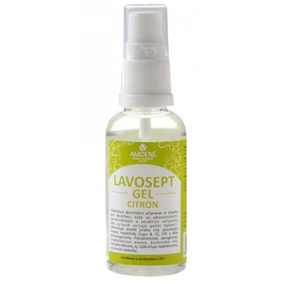 Lavosept Zitrone Hautdesinfektionsgel für den professionellen Gebrauch mit mehr als 75% Alkohol 50 ml Sprühflasche
