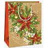 Ditipo Geschenkpapiertüte 18 x 10 x 22,7 cm Weihnachtsgold - Christrosen