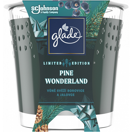 Glade Pine Wonderland Kiefern- und Wacholderduftkerze im Glas, Brenndauer bis zu 38 Stunden 129 g