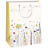Ditipo Geschenk-Kraftbeutel 22 x 10 x 29 cm Beige Wiesenblumen