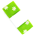 Ditipo Stoffband Flora grün weiß Blumen 2 m x 40 mm