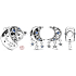 Charme Sterling Silber 925 Halbmond und Sterne, Perle auf Armband Universum