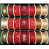 Nekupto Fabric Weihnachtsband Rot Gold Sterne, Rand 25 mm x 2,5 m